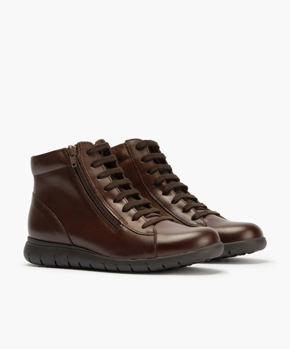 Botín con Cremallera de mujer color marron