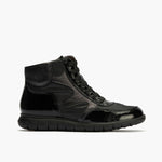 Botín con cremallera en nylon de mujer color negro