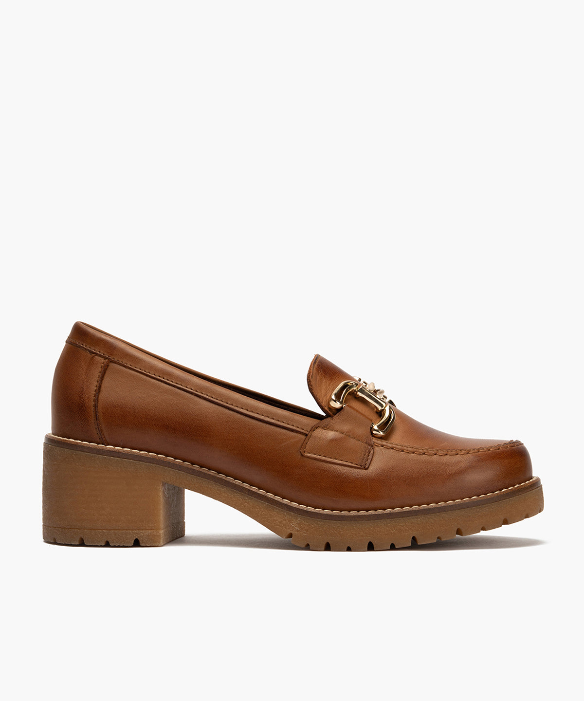 Mocasín en Napa con adorno de mujer color cuero