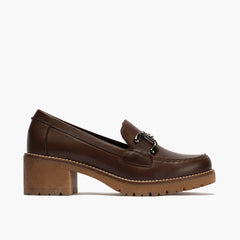 Mocasín en Napa con adorno de mujer color marron