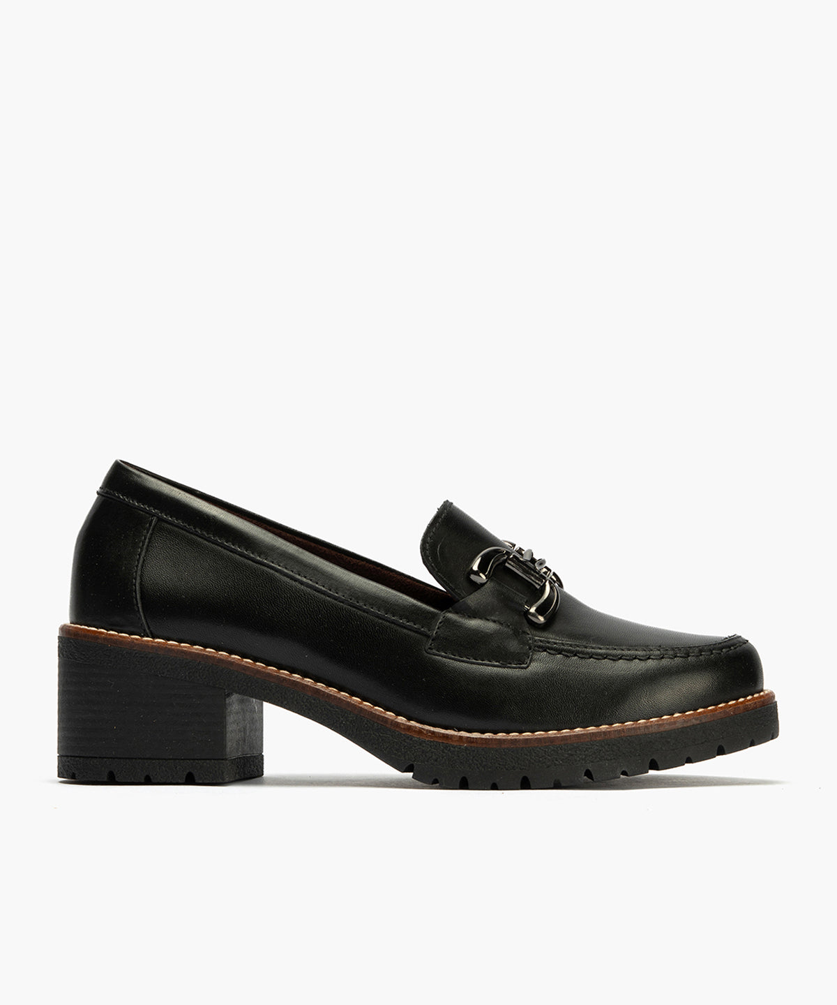 Mocasín en Napa con adorno de mujer color negro
