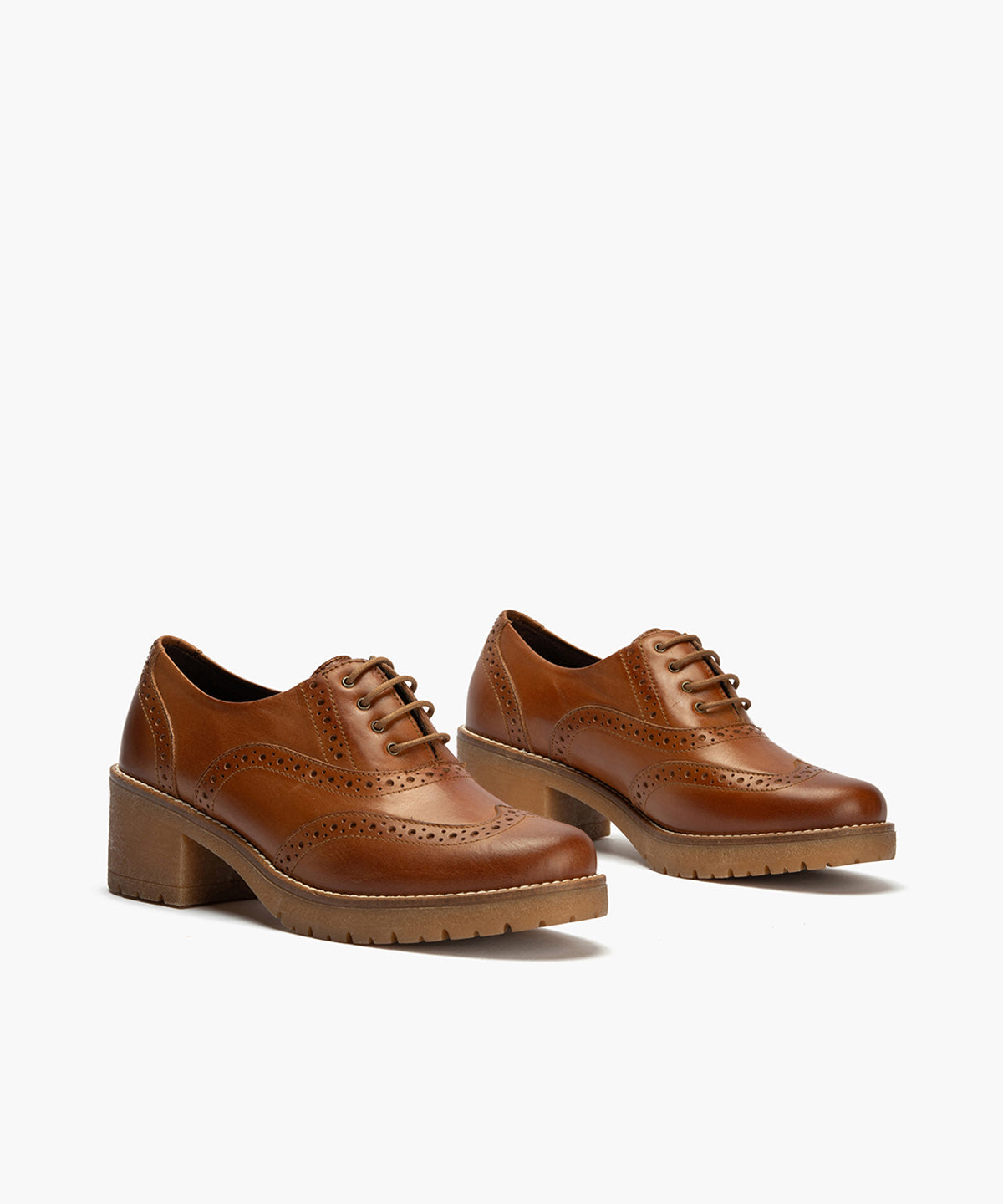 Ingles en Napa con cordones de mujer color cuero