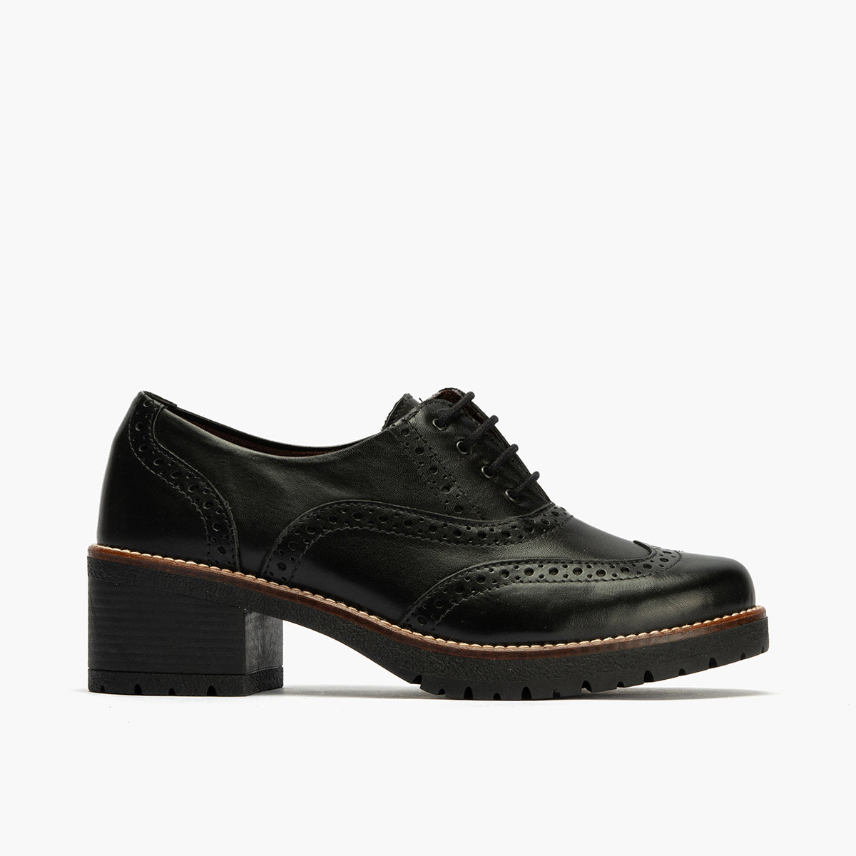 Ingles en Napa con cordones de mujer color negro