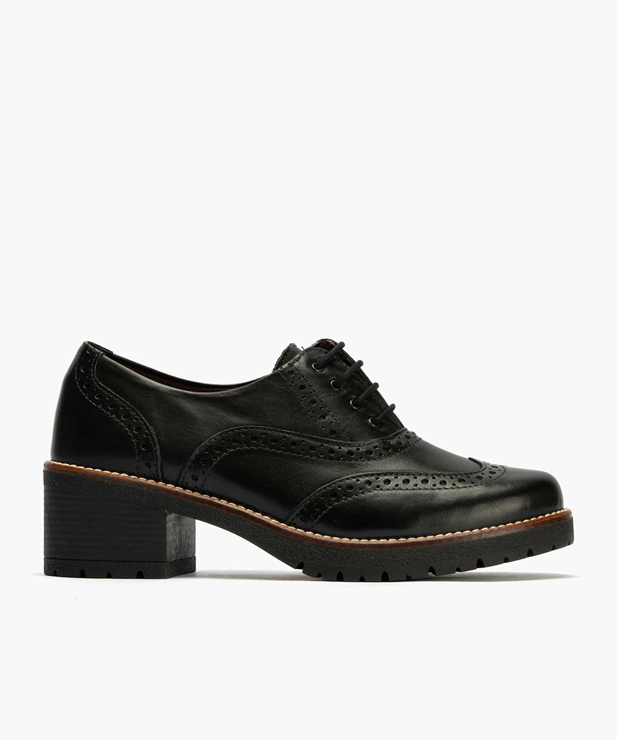 Ingles en Napa con cordones de mujer color negro