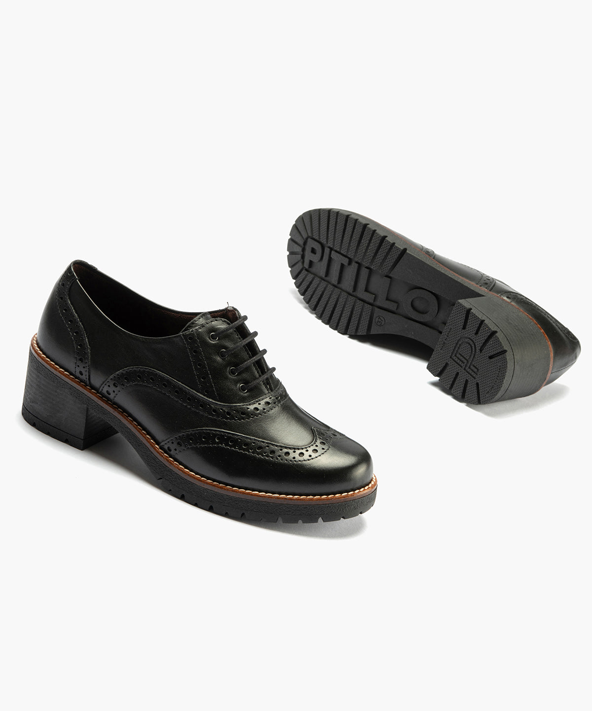Ingles en Napa con cordones de mujer color negro