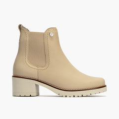 Botín Chelsey en Napa de mujer color piedra