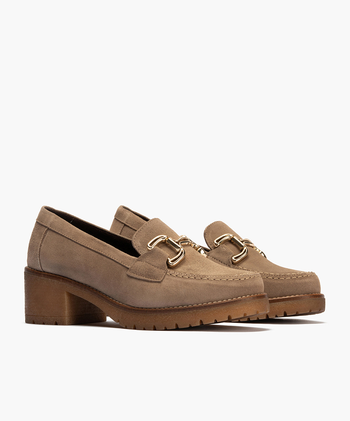 Mocasín en Serraje de mujer color castoro