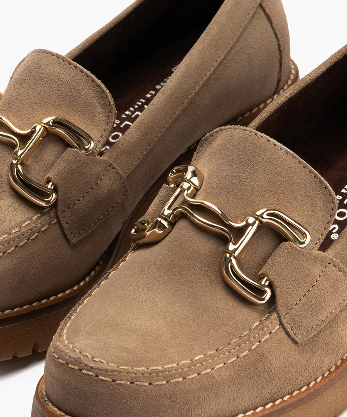 Mocasín en Serraje de mujer color castoro