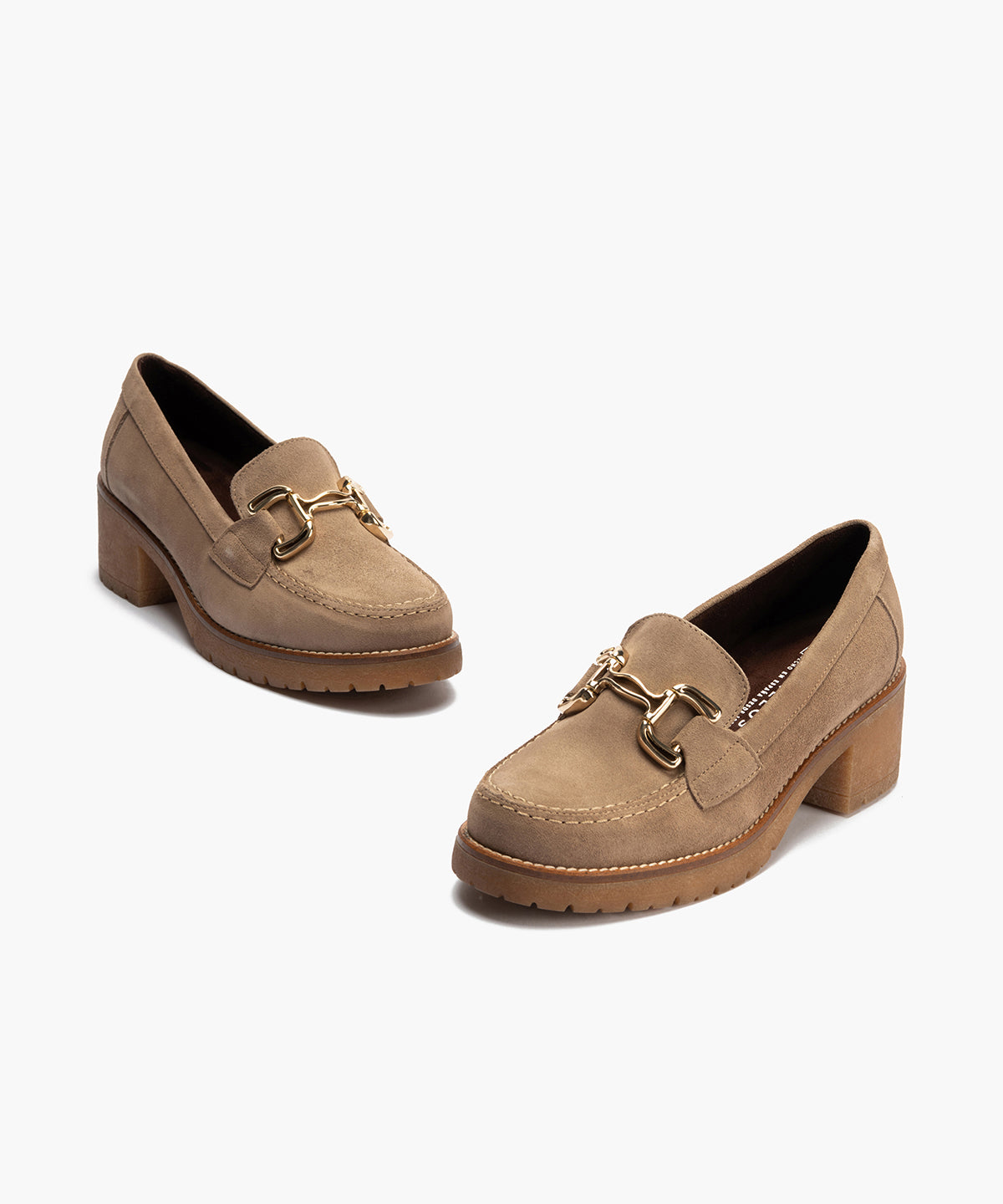 Mocasín en Serraje de mujer color castoro