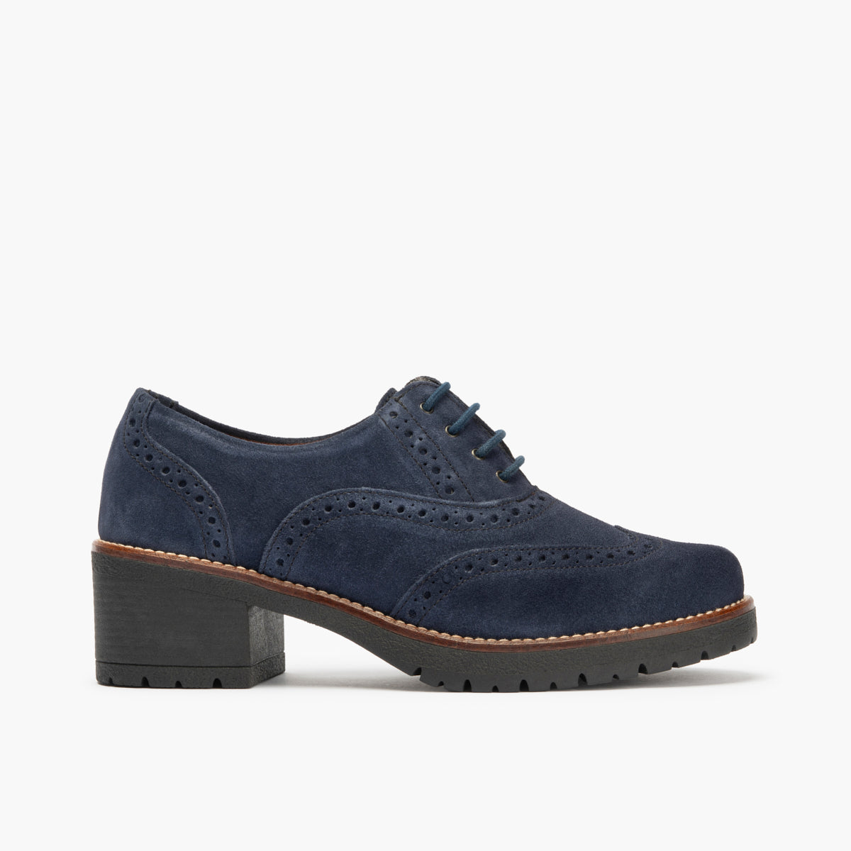 Ingles en Serraje con cordones de mujer color marino