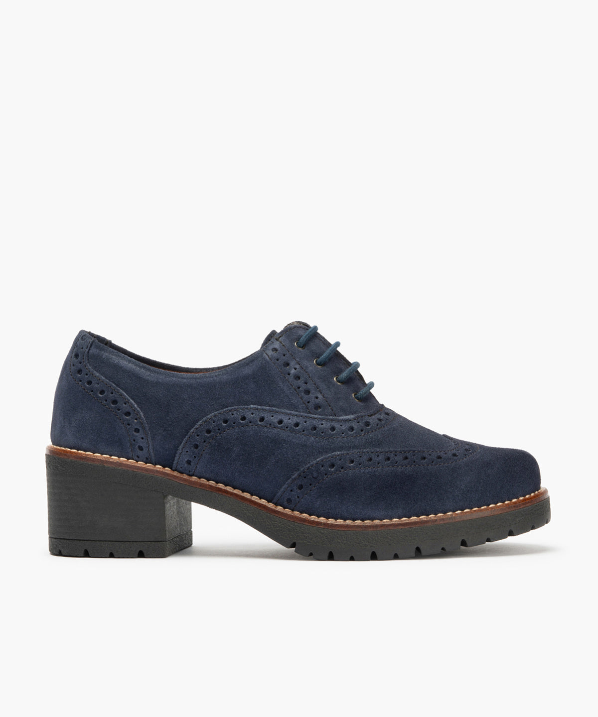 Ingles en Serraje con cordones de mujer color marino
