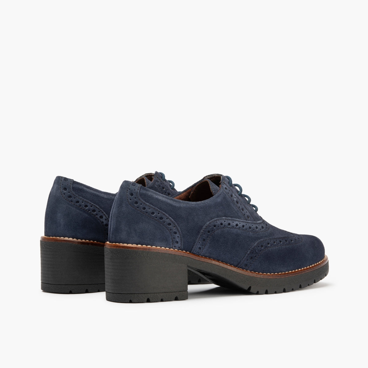 Ingles en Serraje con cordones de mujer color marino
