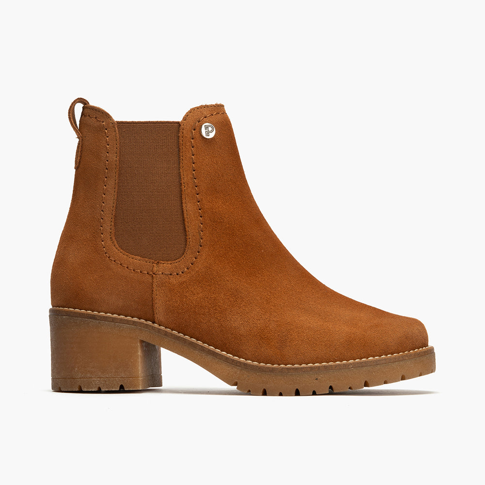 Botín Chelsey en Serraje de mujer color cuero