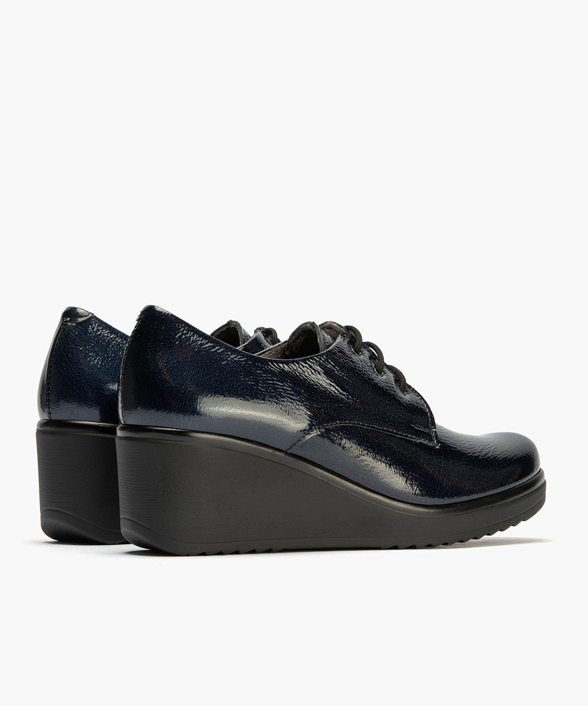 Blucher en Charol con cordones de mujer color marino