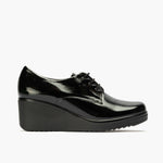 Blucher en Charol con cordones de mujer color negro
