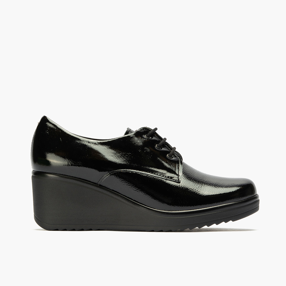 Blucher en Charol con cordones de mujer color negro