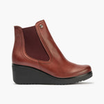 Botín Chelsey en Napa con elásticos de mujer color burdeos