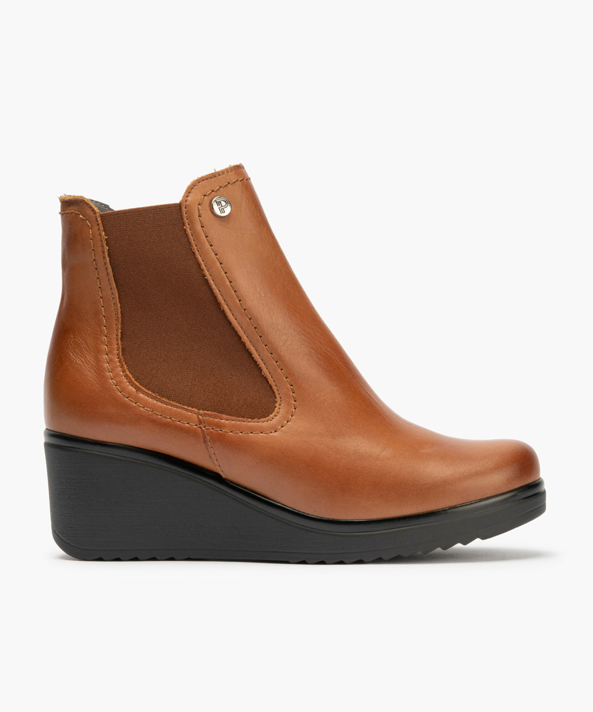 Botín Chelsey en Napa con elásticos de mujer color cuero
