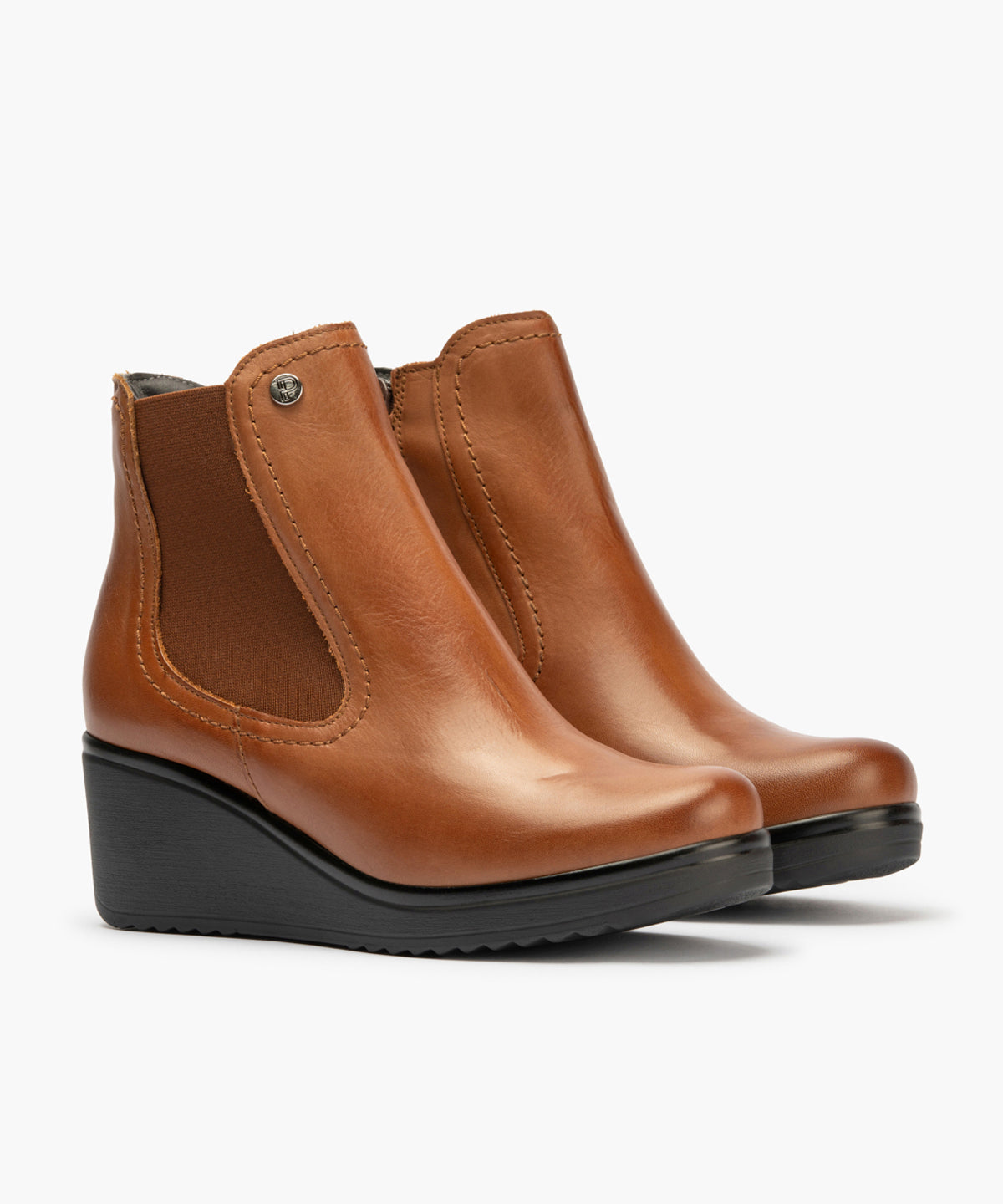 Botín Chelsey en Napa con elásticos de mujer color cuero