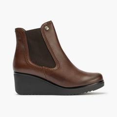 Botín Chelsey en Napa con elásticos de mujer color marron