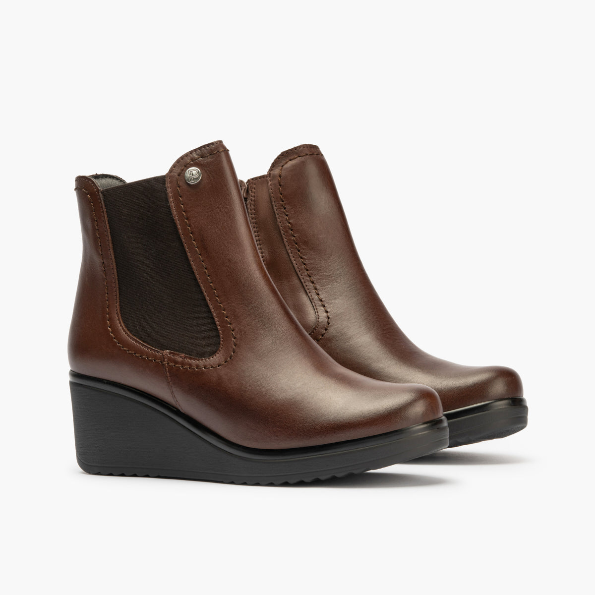 Botín Chelsey en Napa con elásticos de mujer color marron
