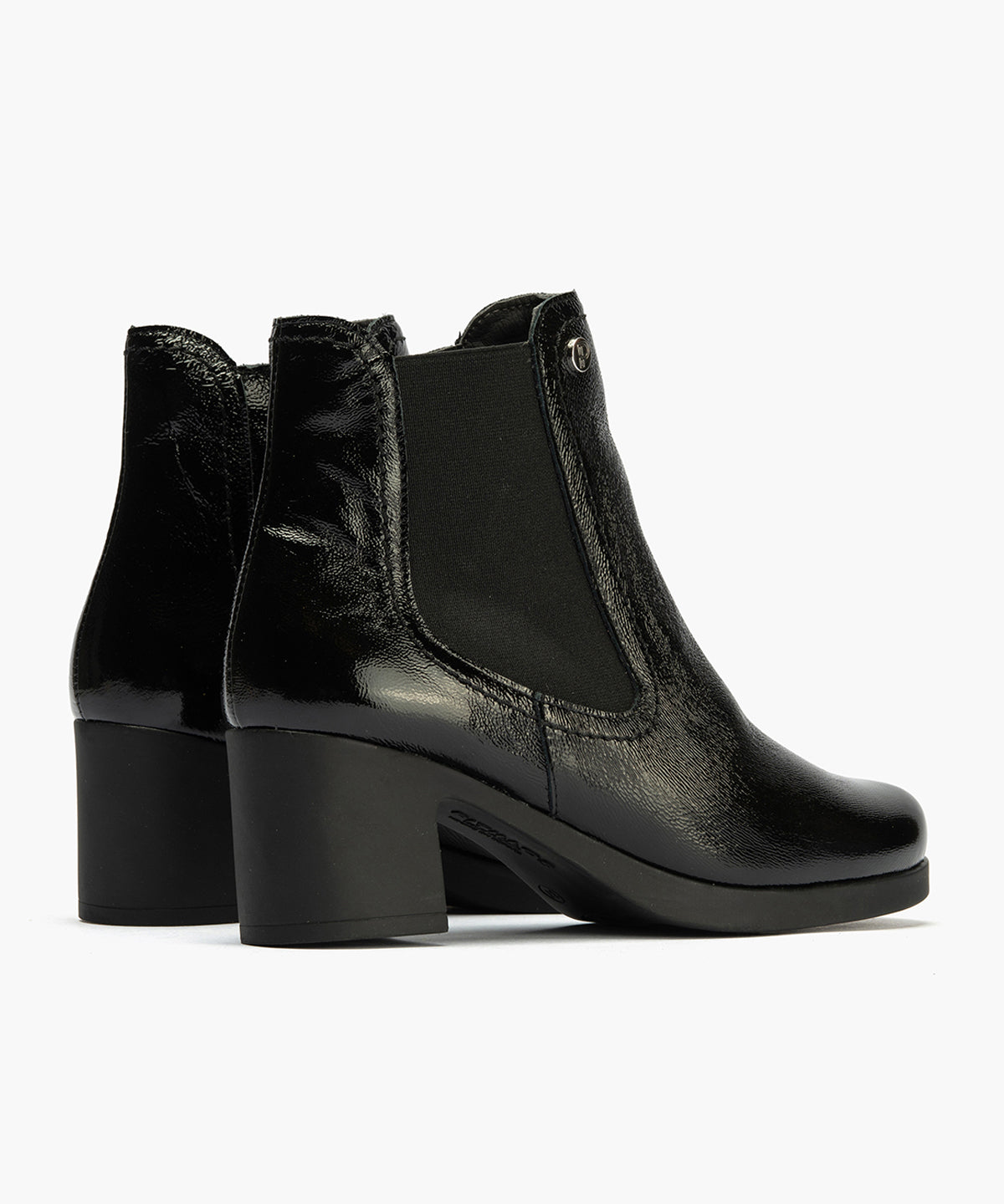 Botín Chelsey en Charol con elásticos de mujer color negro