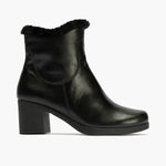 Botín con Pelo en napa de mujer color negro