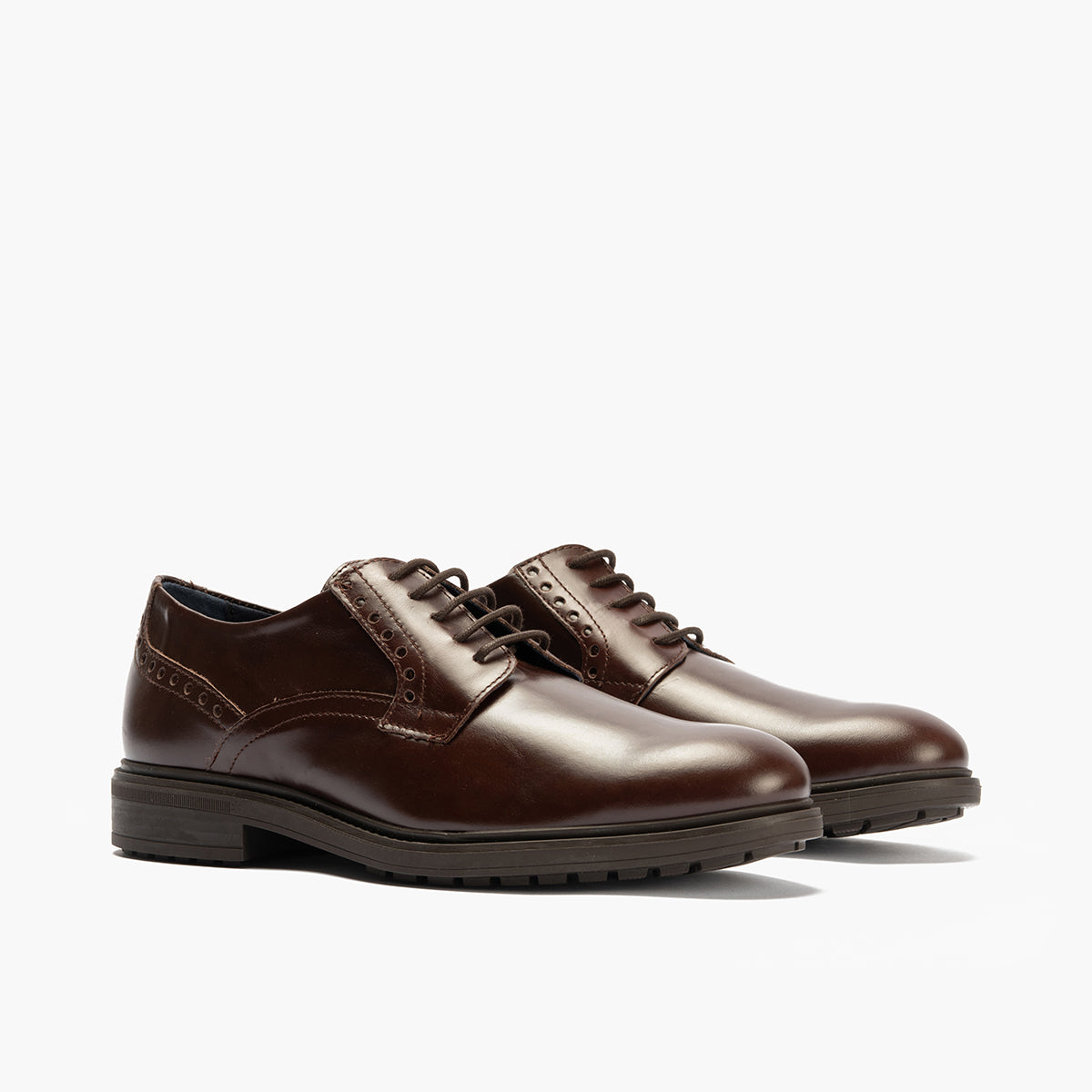 Blucher en Napa hombre con cordones color marron