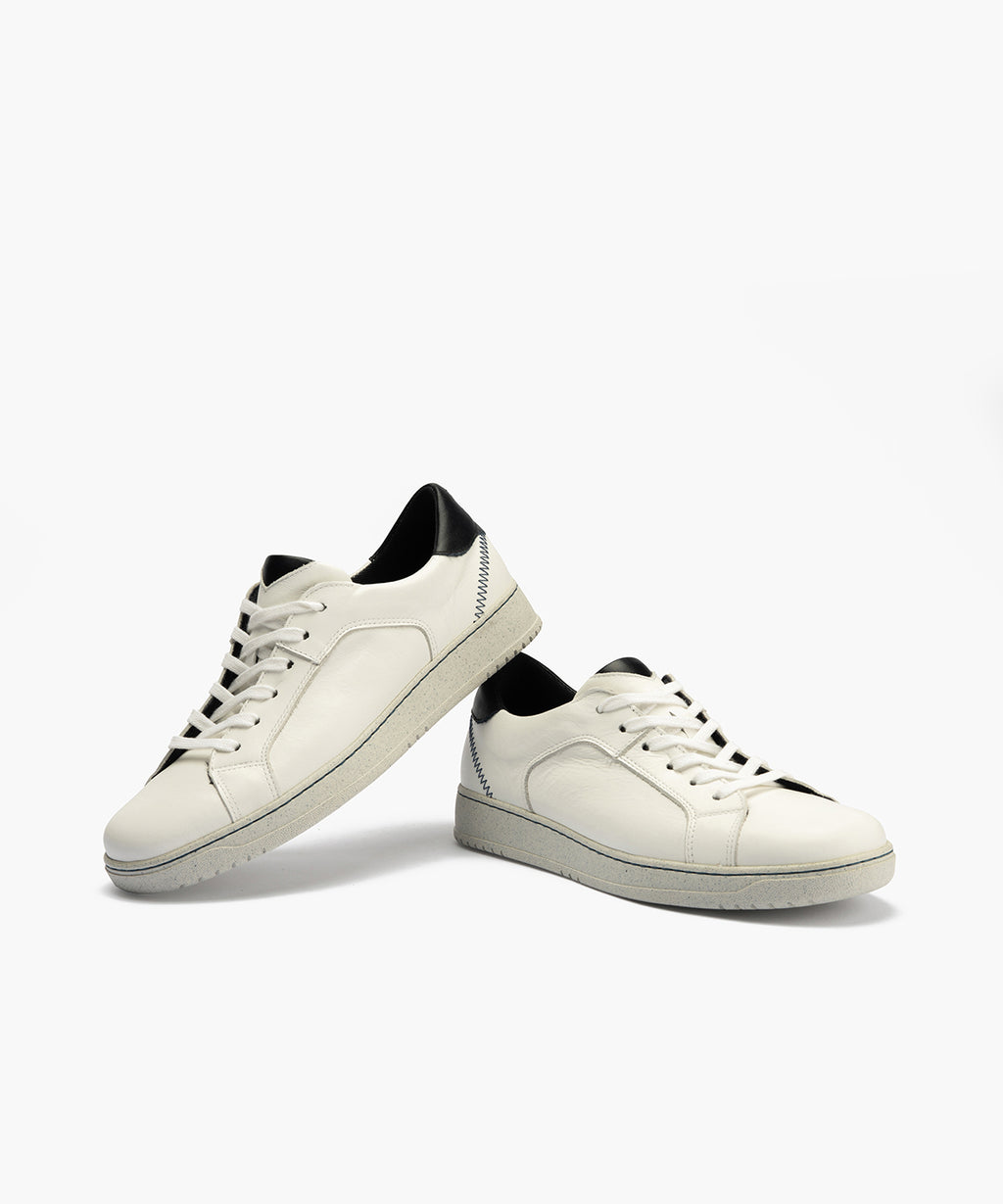 Basket Blanco hombre en napa color blanco