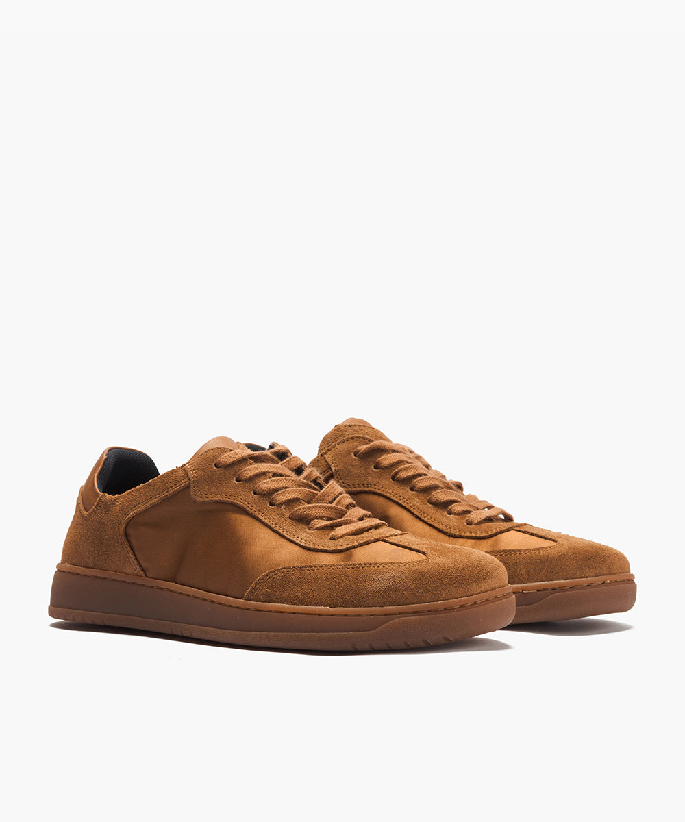 Deportivo con Nylon y serraje hombre color cognac