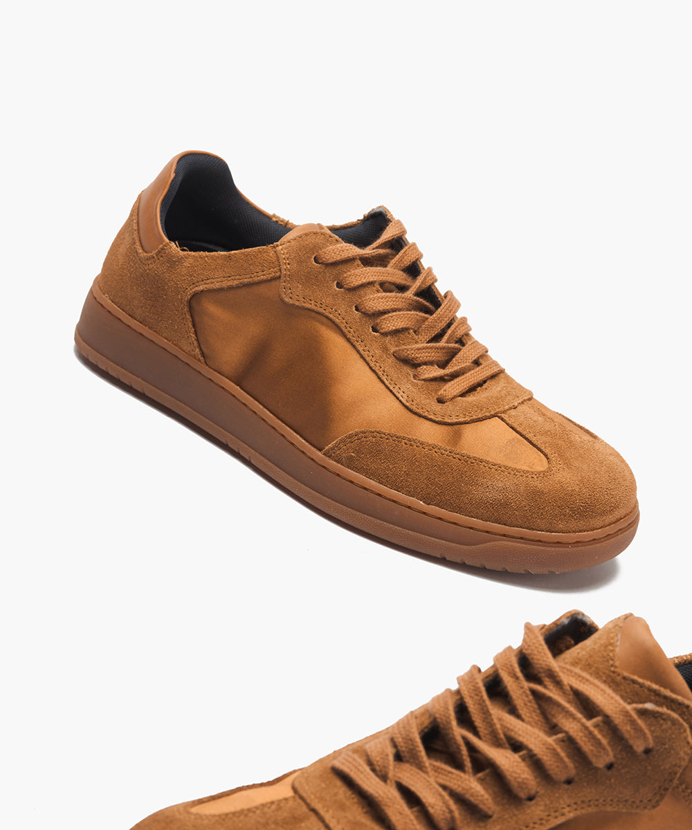 Deportivo con Nylon y serraje hombre color cognac