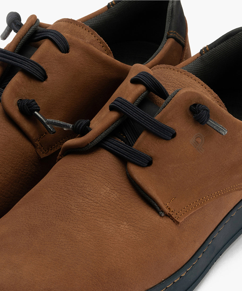 Blucher hombre con cordones color cuero