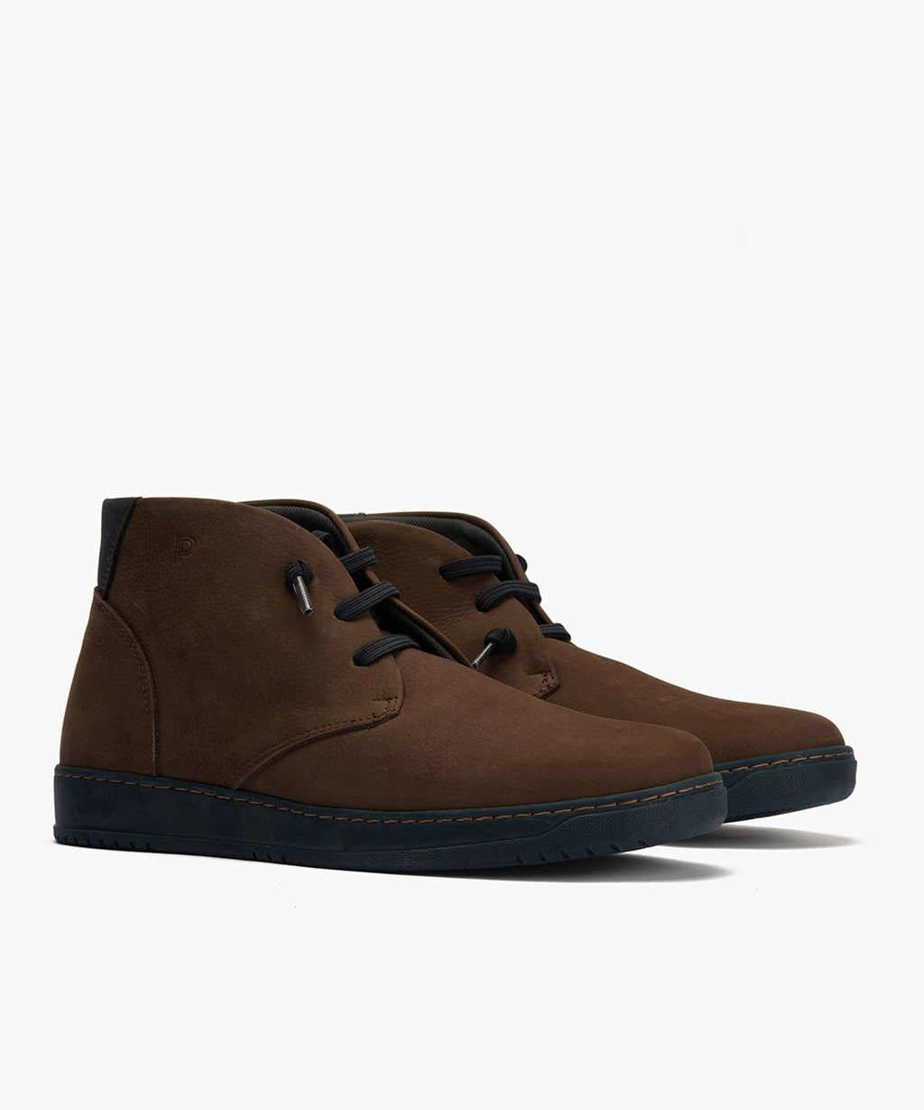 Botín Safari hombre con cordones color marron