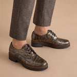 Blucher en Coco con cordones de mujer color humo