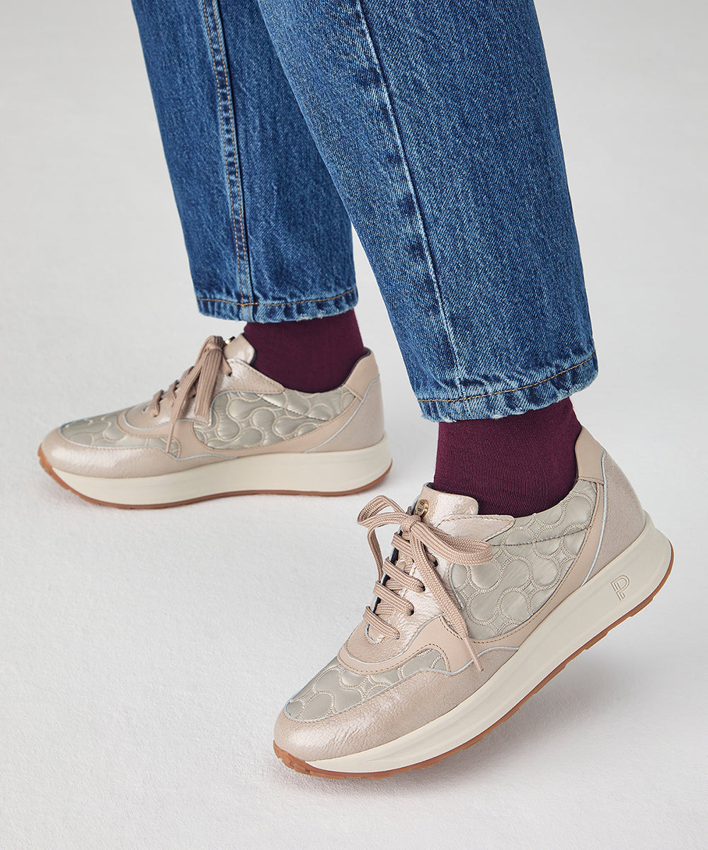 Deportivo Combinado con Nylon de mujer color piedra