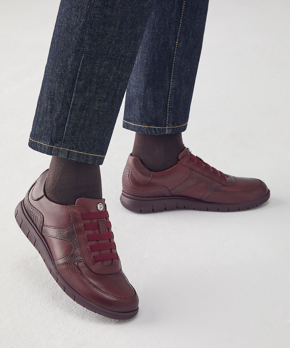 Deportivo de Elásticos de mujer color burdeos
