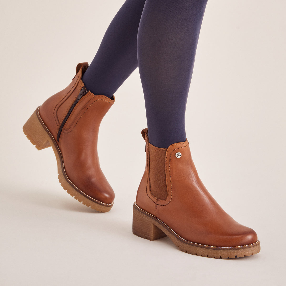 Botín Chelsey en Napa de mujer color cuero