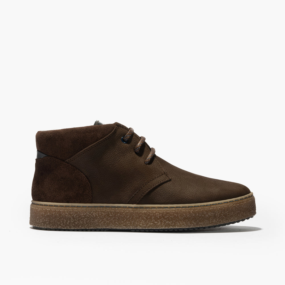 Botín Safari hombre con cordones color marron