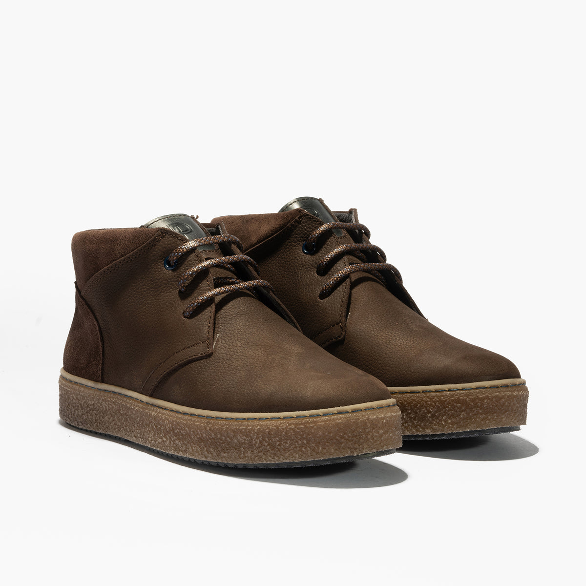 Botín Safari hombre con cordones color marron