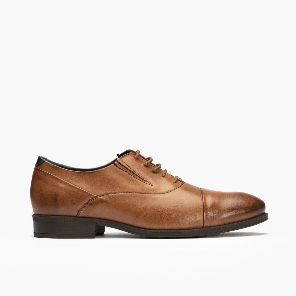 Blucher vestir hombre piel con cordones color libano