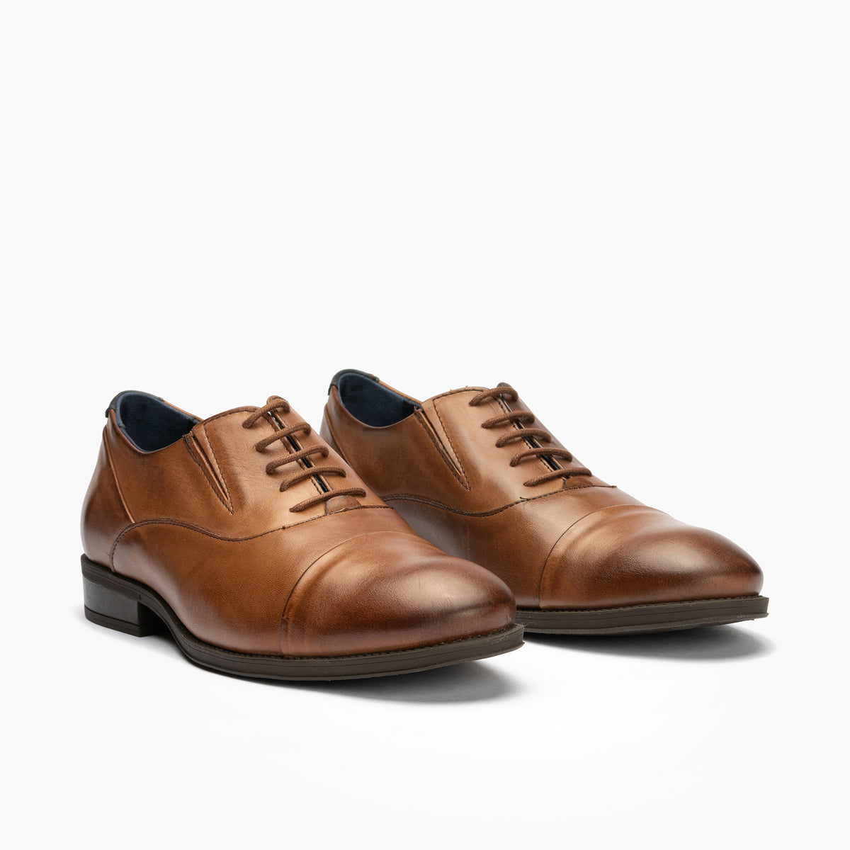 Blucher vestir hombre piel con cordones color libano