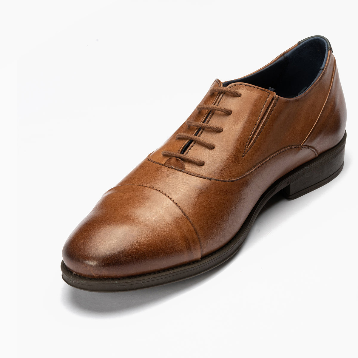 Blucher vestir hombre piel con cordones color libano