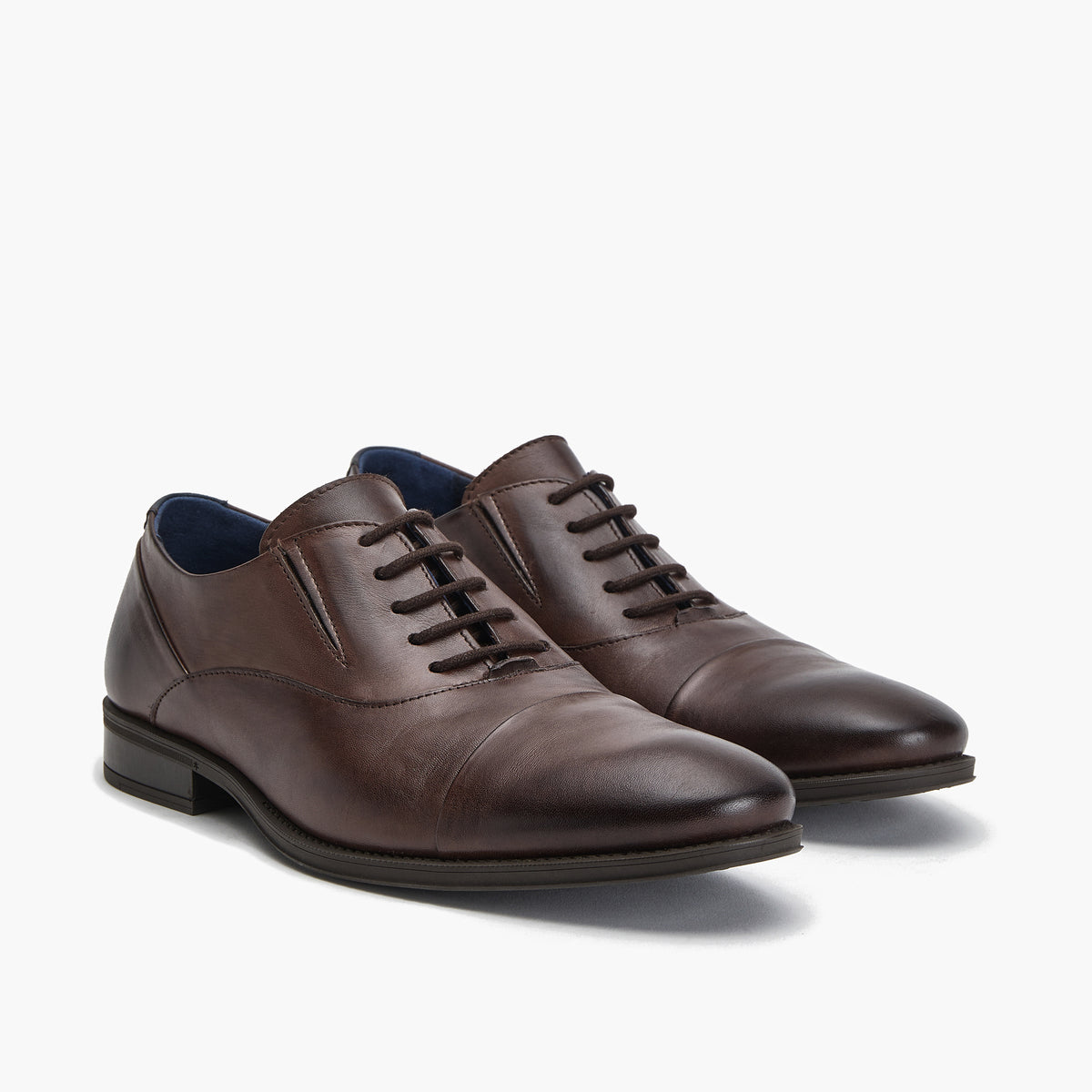 Blucher vestir hombre piel con cordones color marron