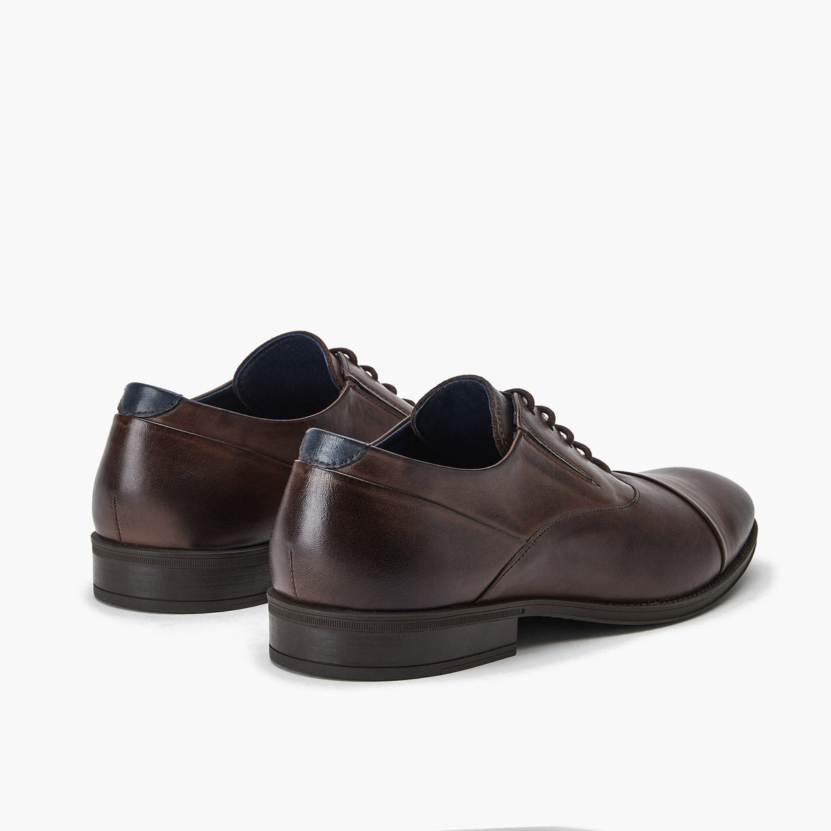 Blucher vestir hombre piel con cordones color marron