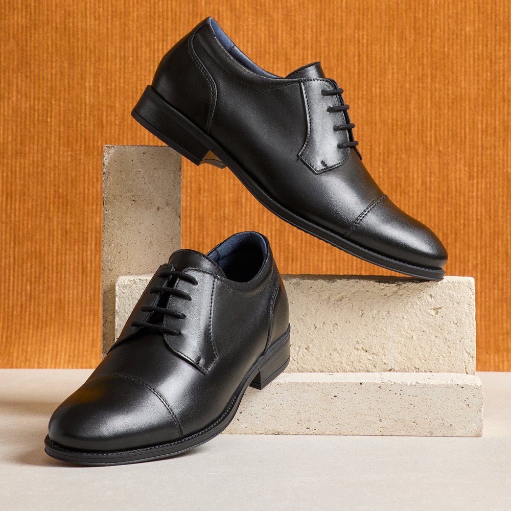 Blucher vestir hombre piel con cordones color negro