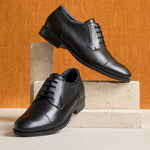 Blucher vestir hombre piel con cordones color negro