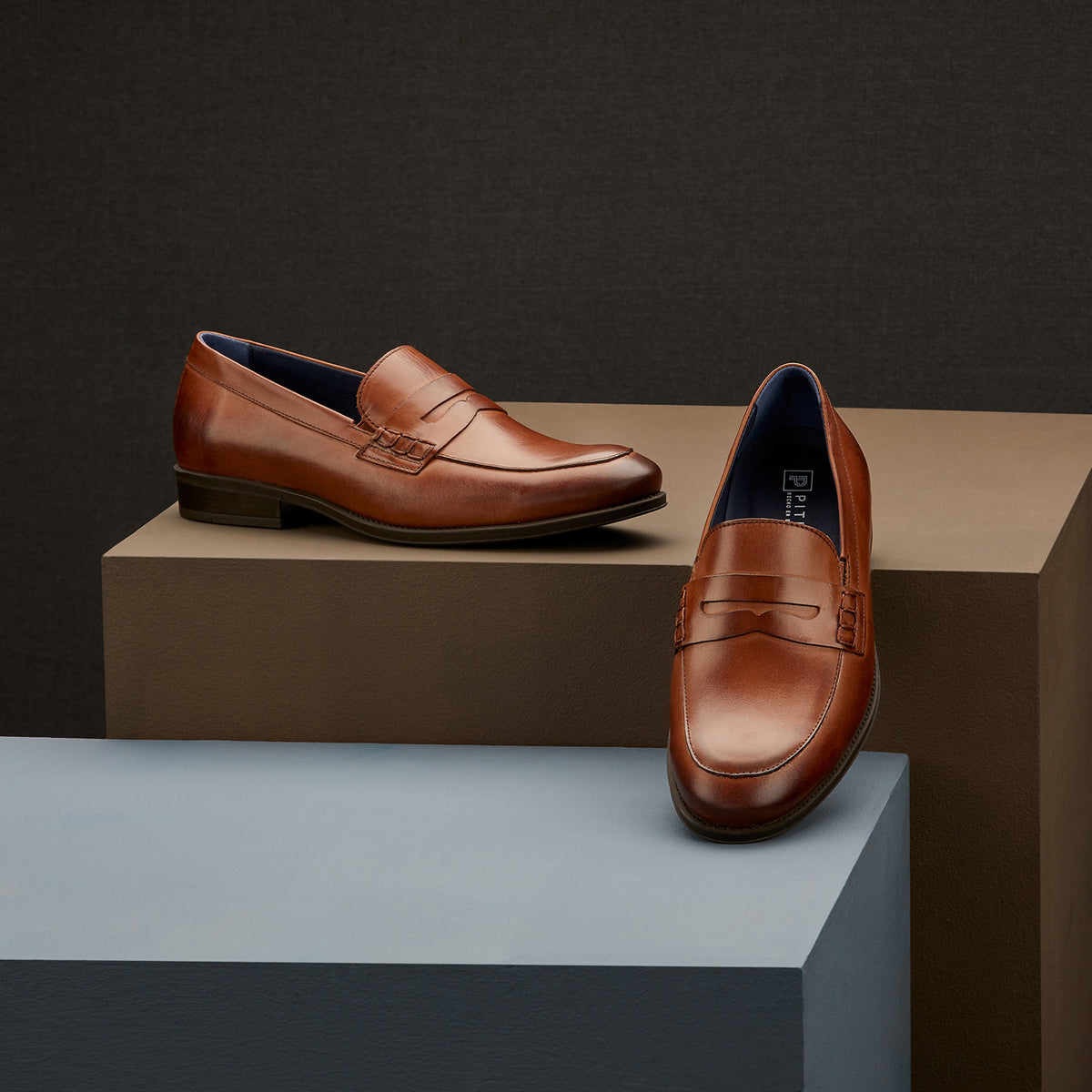 Mocasin vestir con antifaz hombre color libano