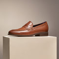Mocasin vestir con antifaz hombre color libano
