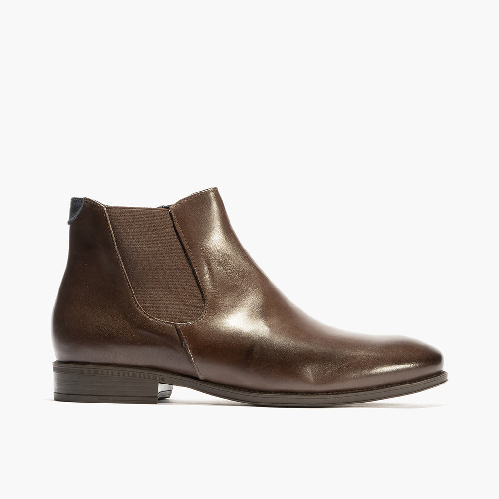 Botín Chelsey vestir hombre con elasticos color marron