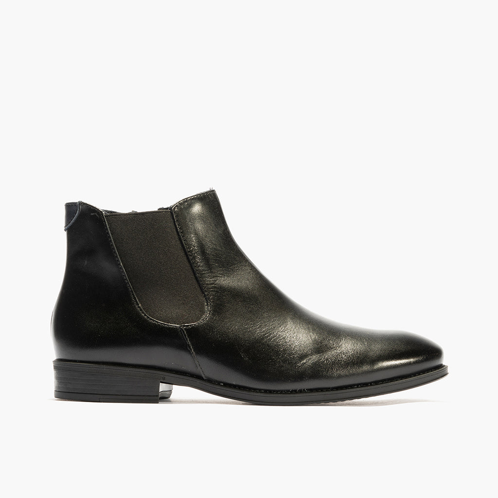 Botín Chelsey vestir hombre con elasticos color negro